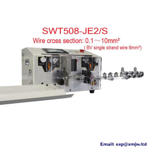 0.1-10mm2  SWT508-JE2 Touch Screen Wire Stripping Machine AWG8-AWG28 Cable Cutter Stripper Kit BV Single Strand Wire 6mm²
