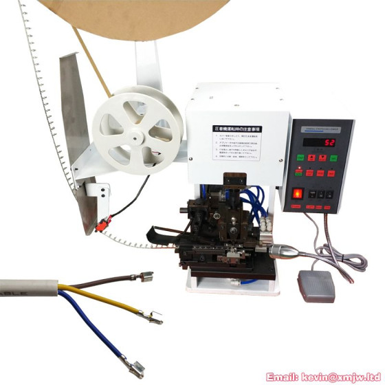 Pneumatic Semi Automatic Wire Cutting Stripping Crimping Machine - Side Feed