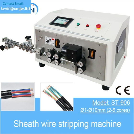 2-6 Cores Sheath Wire Cutting & Stripping Machine - OD 1-10mm Electric