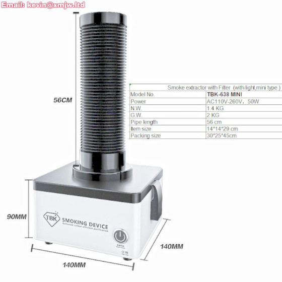 TBK-638 Mini Soldering Smoke Cleaner - Efficient Fume Extractor Filter