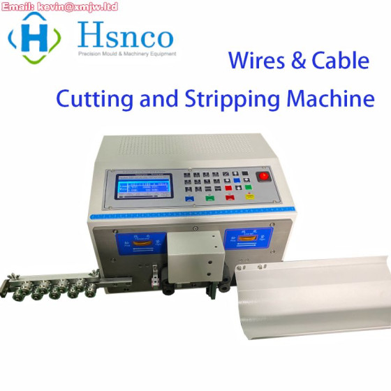 HS-BY01-2 Auto Wire Cable Cutting & Stripping Machine - 2-Line 4-Wheel