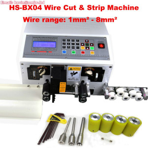 BX04 SWT508 1-Line Wire Cutting Stripping Machine - 1mm²-8mm² 4-Wheel