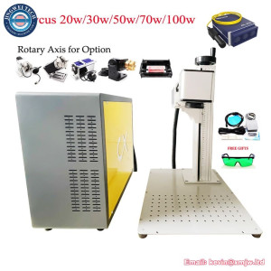 Raycus 20W Fiber Laser Metal Marking Machine - Rotary Axis Ring Tag