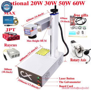 50W JPT Fiber Laser - Metal Cutting Silver Gold Rotary Axis Raycus MAX