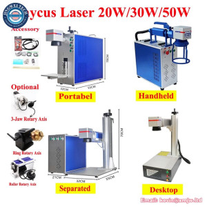 Raycus Fiber Laser 20W - Rotation Axis Metal Gold Silver Disassembled