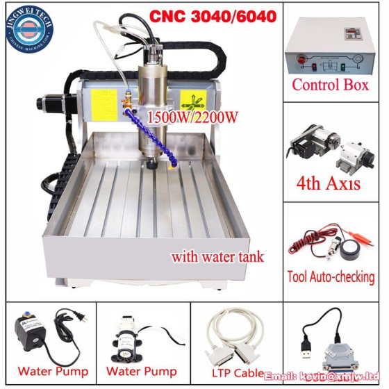 CNC 6040 4 Axis Metal Router 3040 2.2KW - 3D Rotary Wood Carving