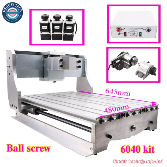 6040 CNC Wood Router Aluminum Frame - Rotary Axis 57 Motor Kit