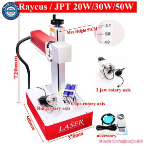 JPT Raycus Fiber Laser - Rotary Gold Silver Jewelry Metal Engraving