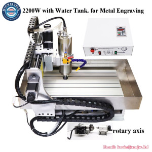 3040 Metal Engraving Machine 2.2KW CNC Router - Rotary Axis Water