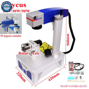 50W Raycus Fiber Laser Metal Engraver - 30W 20W Rotary Axis RC1001