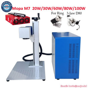 JPT Mopa M7 Fiber Laser Marking Machine - 100W Metal Cutting Rotary