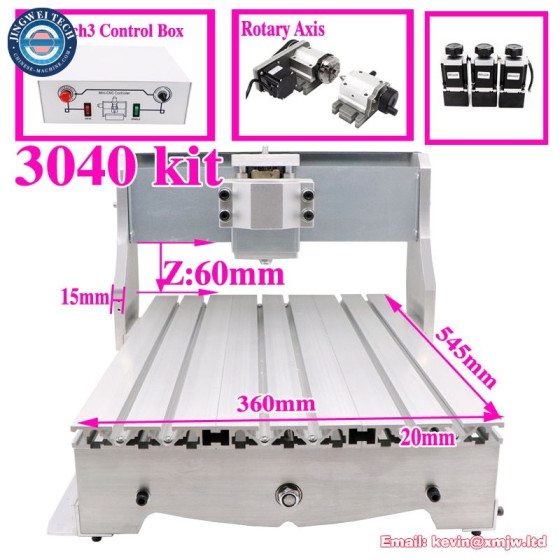 Mini CNC 3040 Frame Ball Screw Kit - Rotary Axis Nema 23 Motors