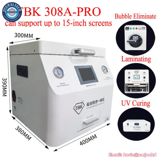 TBK 308A PRO 15 Inch OCA Vacuum Laminating Machine - Bubble Eliminate, UV Oven Option TBK 308A PRO 15 Inch OCA Vacuum Laminating Machine - Bubble Eliminate, UV Oven Option
