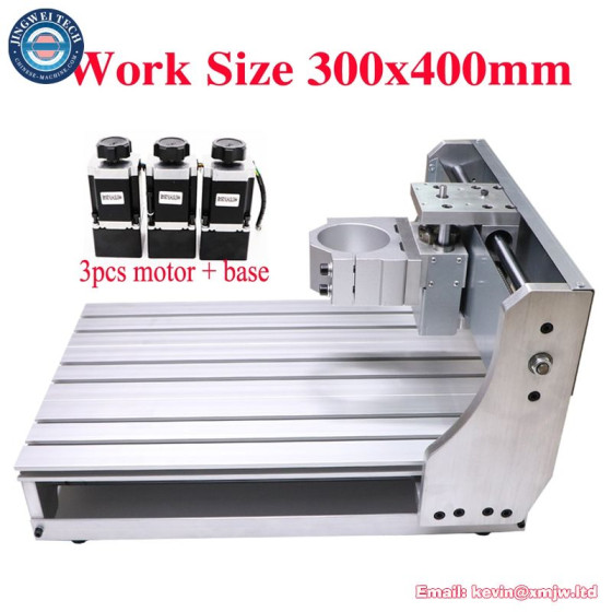 DIY 3040 CNC Frame 3 Axis - Metal Wood Ball Screw Nema23 Motors