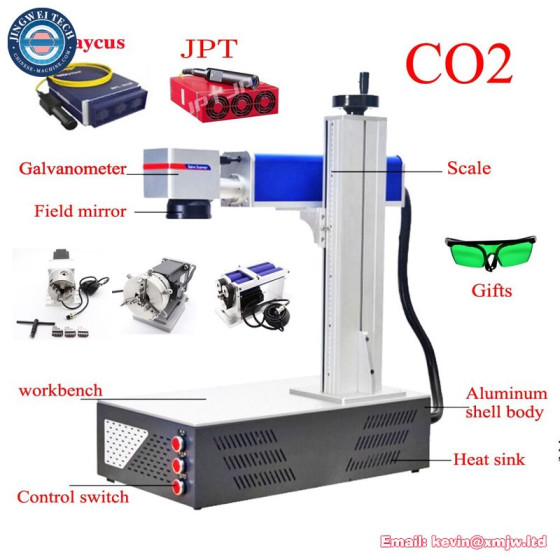 Raycus 70W Fiber Laser Metal Marking Machine - 40W CO2 Wood Rotary