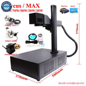 20W Fiber Laser Marking Cutting Machine - Rotary Axis Jewelry Engrave