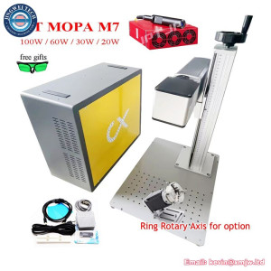 JPT M7 MOPA 20W Laser Metal Cutting Machine - Rotary Ring Axis 100W
