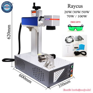 Fiber Laser Marking Machine - Rotary Axis Metal Card Silver Gold 100W