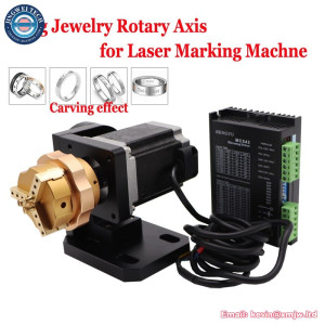 Fiber Laser Carving Marking Machine - Rotary Axis Ring Jewelry Chuck
