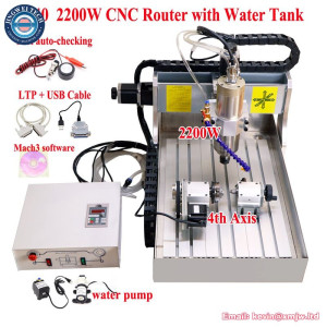 2200W CNC 3040 Wood Router 4 Rotary Axis - Metal Stone Lathe USB