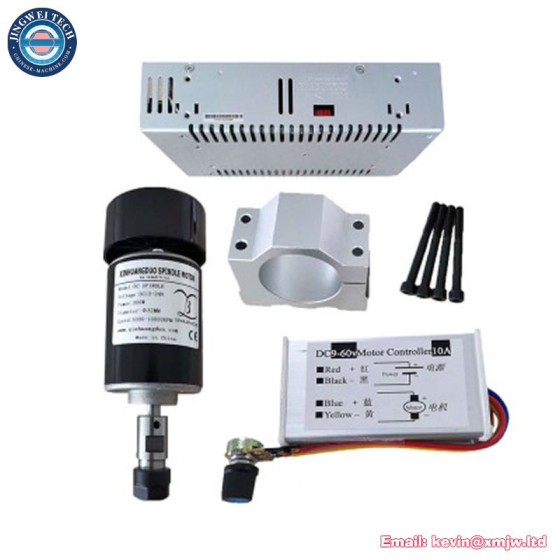 CNC Air Cooled 0.2KW Spindle Motor Kit - 200W ER11, 52mm Clamp, 24V DC