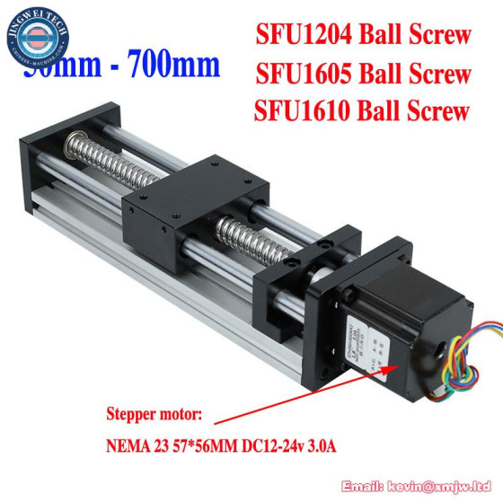 Sliding Table 50-700mm Stroke CNC Linear Guide - Ball Screw 1204/1605/1610 Module