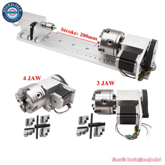 CNC Rotary Axis 4th Axis - 3/4 Jaw Chuck 65mm Center Height Indexing Head