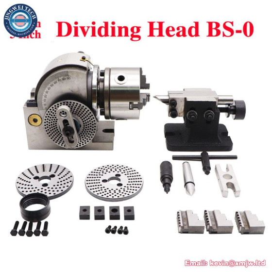 Universal CNC Dividing Head BS-0 - 4/5 Inch Rotary Axis, 3 Jaw Chuck