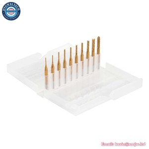 10pcs CNC End Mill Cutter 3.175 Diameter - 0.8-3.175mm Carbide PCB Router Bits