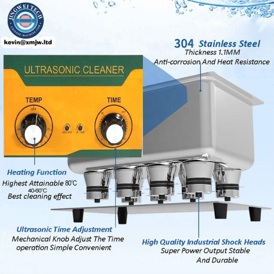 Powerful Stainless Steel Ultrasonic Cleaner 10L - Digital Timer Heater for Jewelry