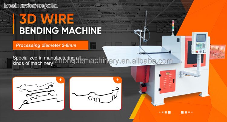 ZHONGDE PRODUCTION ZX-3D-208 model Automatic wire-rotating 3d wire forming machine with customized downward height