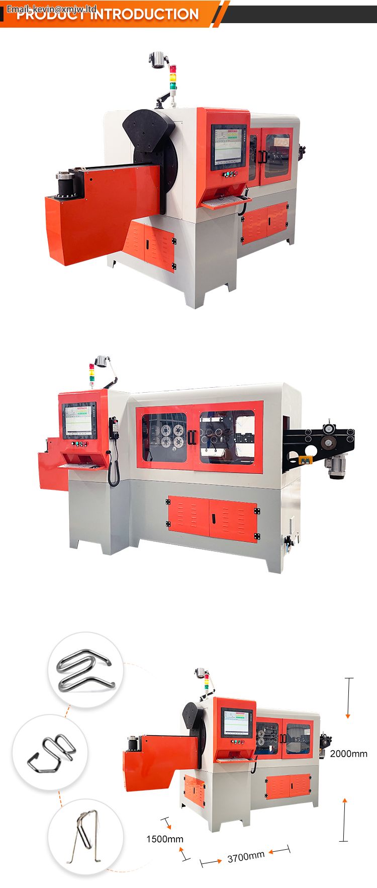 Real factory automatic 3d wire bending machine with multi-forms programming